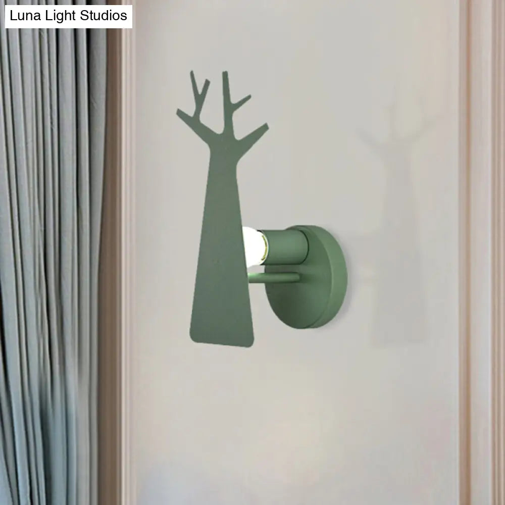 Tree Wall Mount Light - Nordic Macaron Style Green/Grey/White Bedroom Lighting