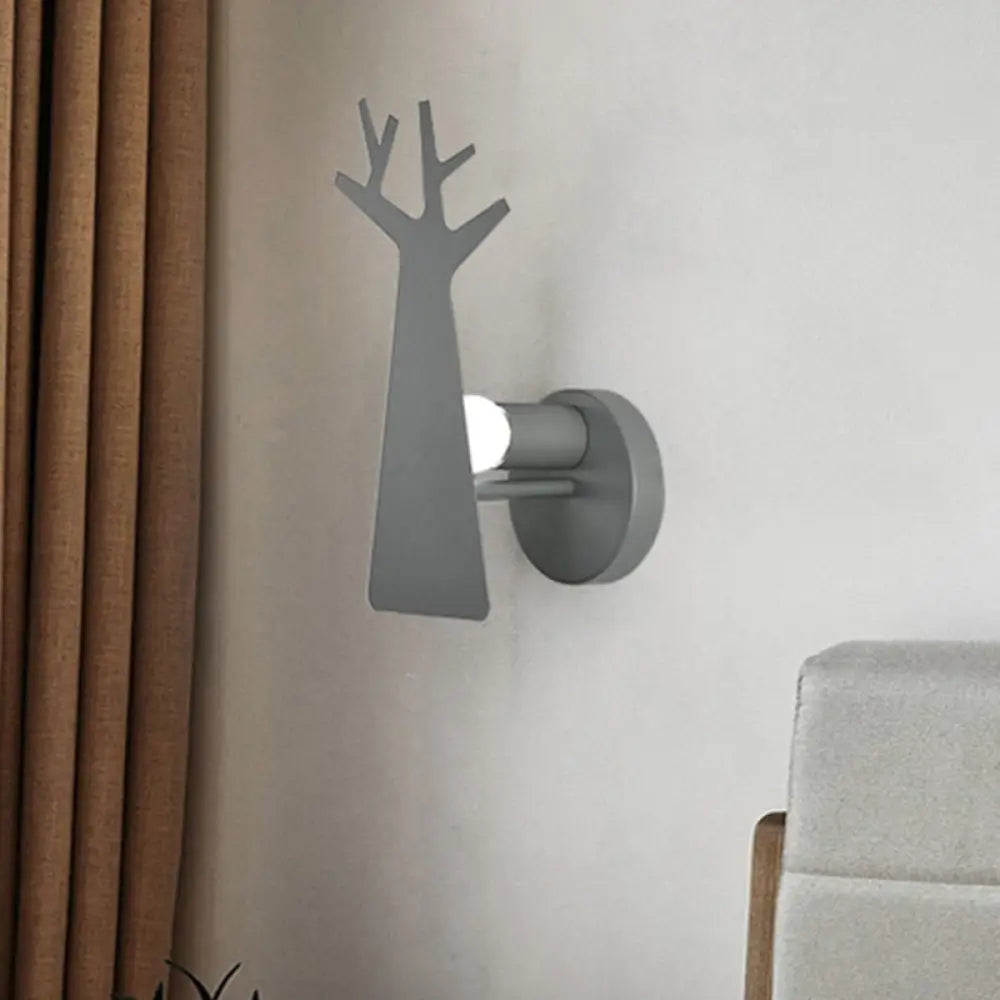 Tree Wall Mount Light - Nordic Macaron Style Green/Grey/White Bedroom Lighting Grey