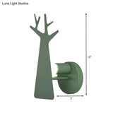 Tree Wall Mount Light - Nordic Macaron Style Green/Grey/White Bedroom Lighting