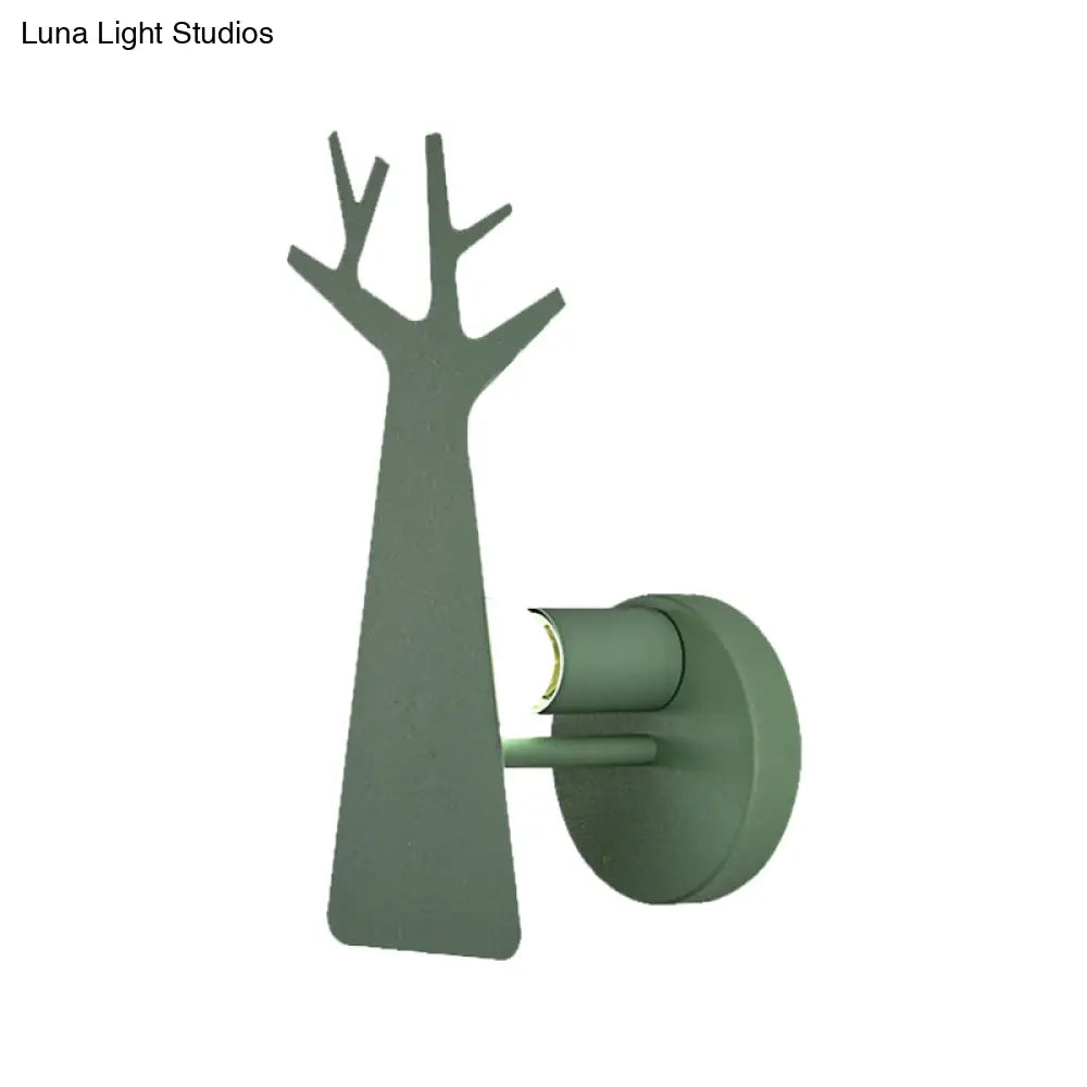Tree Wall Mount Light - Nordic Macaron Style Green/Grey/White Bedroom Lighting