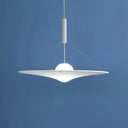 Trumpet Flared Pendant Light Fixture - Designer Cream Ball Glass White Suspension