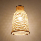 Trumpet Pendant Lighting Bamboo Wood Hanging Light Fixture / 10