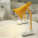 Trumpet Reading Light For Kids With Metal Frame And Yellow Finish - Single Bulb Study Lamp