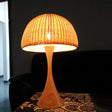 Trumpet Wood Desk Lamp - Asia Design With Bamboo Shade Beige
