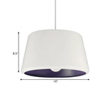 Minimalist Aluminum Pendant Light With White And Purple Inner Cone - 12/16 Wide