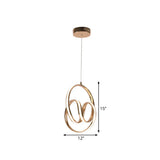 Rose Gold Aluminum Led Pendant Lighting - Simplicity And Warm/White Light