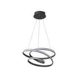 Sleek Twisted Circle Suspension Pendant Led Chandelier In Coffee With Warm/White Light - Perfect
