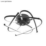 Twisted Flush Lighting Modernist Acrylic Led Ceiling Lamp Fixture In Black/Grey White/Warm Light