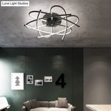 Twisted Flush Lighting Modernist Acrylic Led Ceiling Lamp Fixture In Black/Grey White/Warm Light