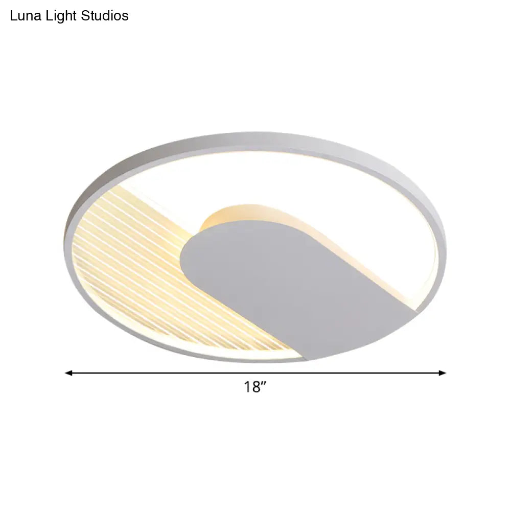 U - Shaped Flush Mount Led Ceiling Light For Minimalist Bedroom - 18’/21.5’ Wide Warm/White Option
