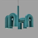 U-Shaped Led Chandelier: Sleek Metal Art Deco Lighting For Living Room 4 / Green