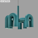 U-Shaped Led Chandelier: Sleek Metal Art Deco Lighting For Living Room