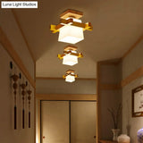 Ultra - Contemporary 1 - Light White Glass Semi Flush Chandelier Ceiling Light For Hallway