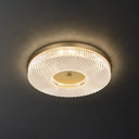 Ultra-Contemporary Crystal Round Flush Mount Ceiling Light For Bedroom Brass / 16