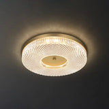 Ultra-Contemporary Crystal Round Flush Mount Ceiling Light For Bedroom Brass / 16