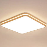 Ultra - Contemporary Integrated Led Semi Flush Ceiling Mount Chandelier For Bedroom Wood / 19.5’
