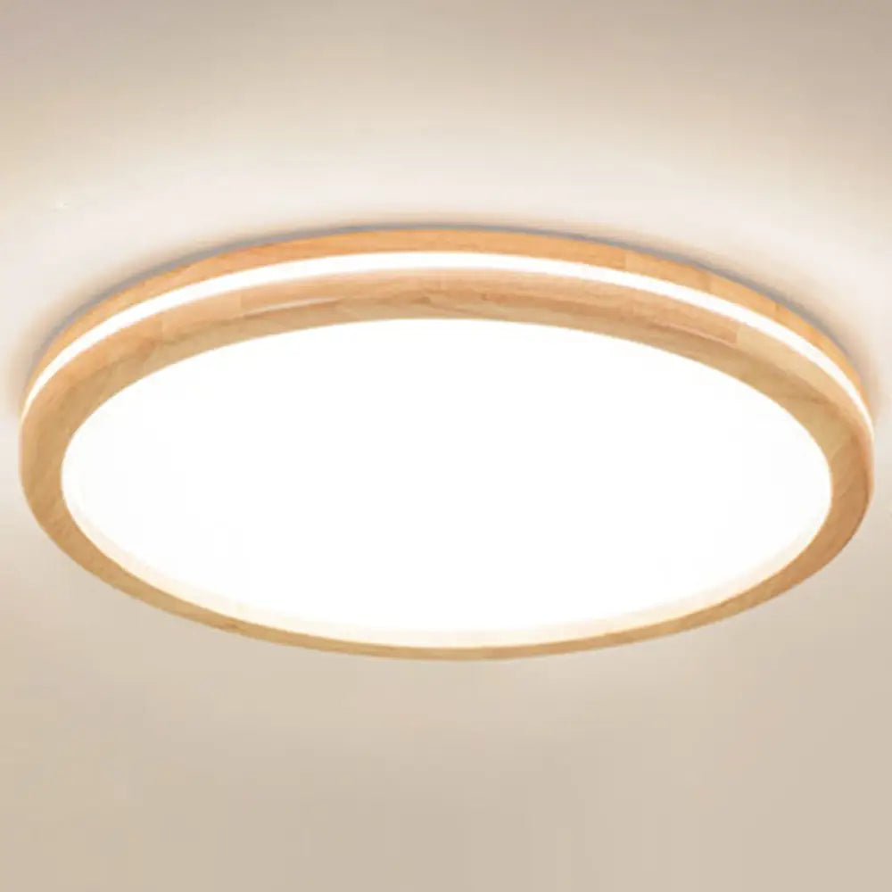 Ultra - Contemporary Integrated Led Semi Flush Ceiling Mount Chandelier For Bedroom Wood / 23.5’