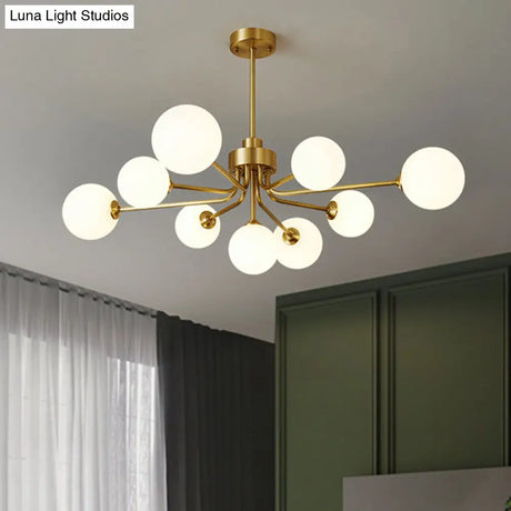 Ultra-Contemporary Milk Glass Balloon Chandelier For Living Room Ceiling
