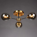 Ultra - Contemporary Sputnik Stained Glass Ceiling Light For Bedroom 3 / Smoke Gray