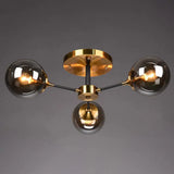 Ultra - Contemporary Sputnik Stained Glass Ceiling Light For Bedroom 3 / Smoke Gray