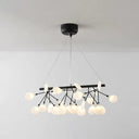 Ultra-Modern Linear Firefly Pendant Lighting: Acrylic Billiard Light For Living Room 27 / Black Warm