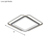 Ultra Slim Acrylic Ceiling Flush Mount Led Fixture (16’/19.5’/35.5’) In Grey With Warm/White Light