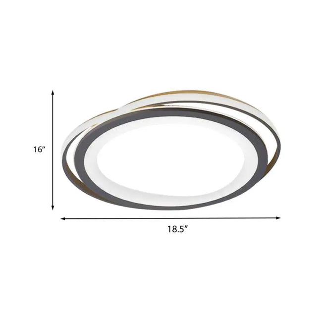 Ultra Thin 16/19.5 Acrylic Led Flush Ceiling Light - Grey Bedroom Mount Fixture Warm/White