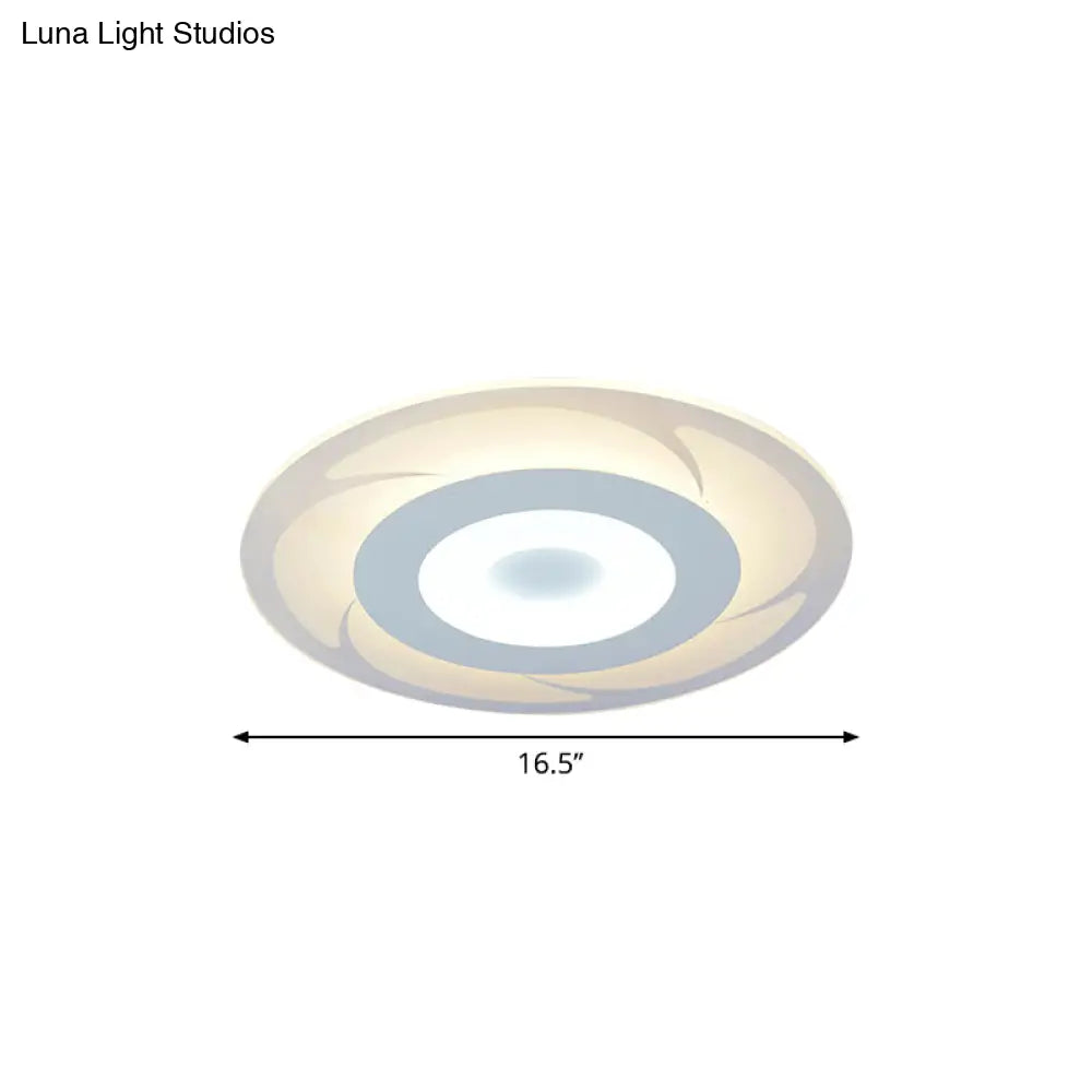 Ultra Thin Acrylic Flush Mount Led Ceiling Light - Modern Warm/White Multiple Sizes Available
