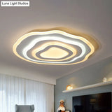 Ultra Thin Acrylic Ripple Ceiling Lamp - 19.5’/23.5’ W Simple White Led Light In Warm/White