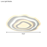 Ultra Thin Acrylic Ripple Ceiling Lamp - 19.5’/23.5’ W Simple White Led Light In Warm/White