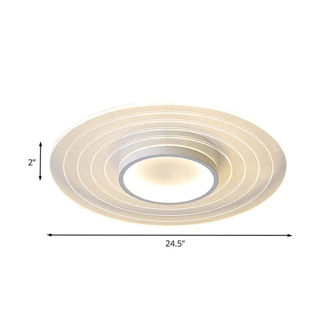 Ultra-Thin Disk Flushmount Led Acrylic Flush Lighting 16.5/20.5/24.5 - White In Warm/White Light