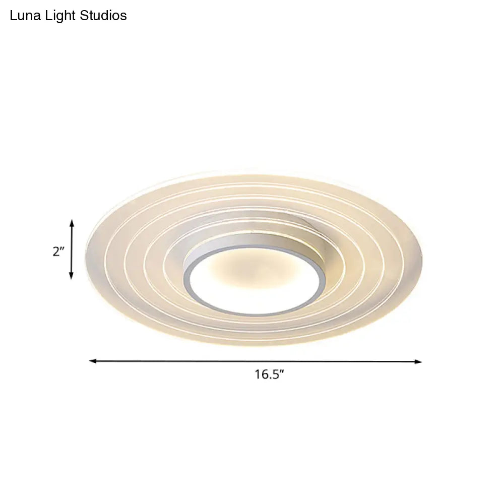 Ultra - Thin Disk Flushmount Led Acrylic Flush Lighting 16.5’/20.5’/24.5’ - White In