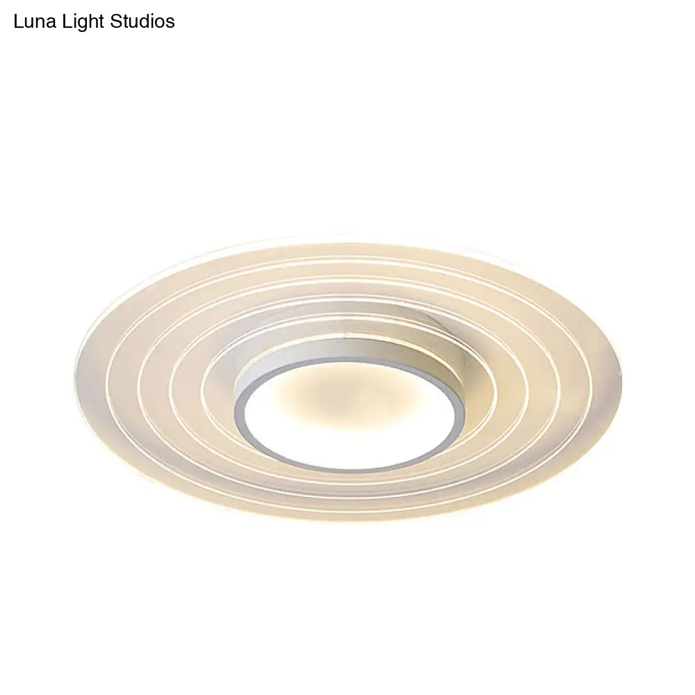 Ultra - Thin Disk Flushmount Led Acrylic Flush Lighting 16.5’/20.5’/24.5’ - White In