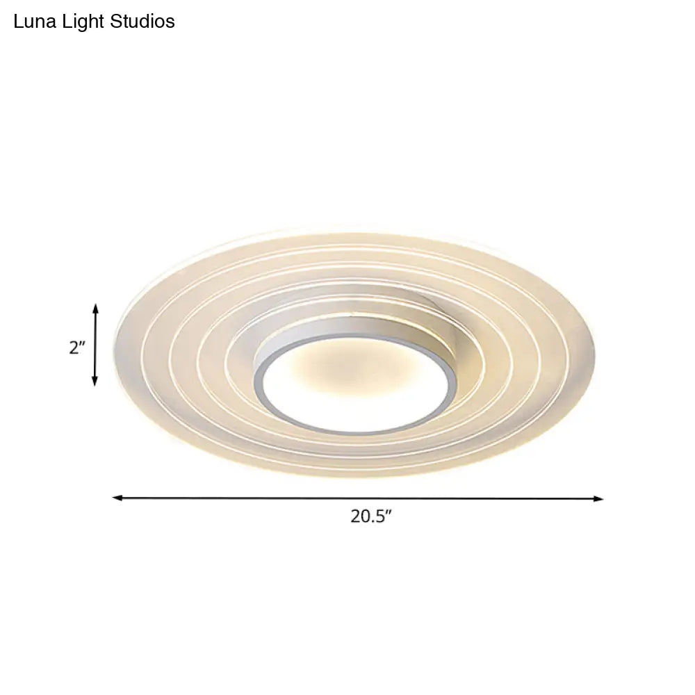 Ultra - Thin Disk Flushmount Led Acrylic Flush Lighting 16.5’/20.5’/24.5’ - White In