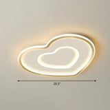 Ultra - Thin Gold Love Heart Led Ceiling Light For Bedroom / 20.5’ Warm
