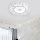 Ultra Thin Heart Pattern Led Ceiling Light - Simple Acrylic Flush Mount White 16’/19.5’/23.5’