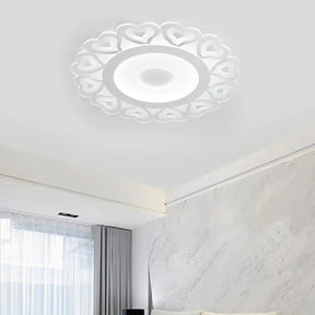 Ultra Thin Heart Pattern Led Ceiling Light - Simple Acrylic Flush Mount White 16’/19.5’/23.5’