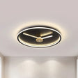 Ultra - Thin Led Ceiling Light With Adjustable Hour Hand Design For Modern Bedrooms In Black Or
