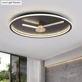 Ultra - Thin Led Ceiling Light With Adjustable Hour Hand Design For Modern Bedrooms In Black Or
