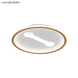 Ultra - Thin Round Metallic Flush Light Nordic Black/Gold Led Mount Fixture Warm/White 16’/19.5’ Dia