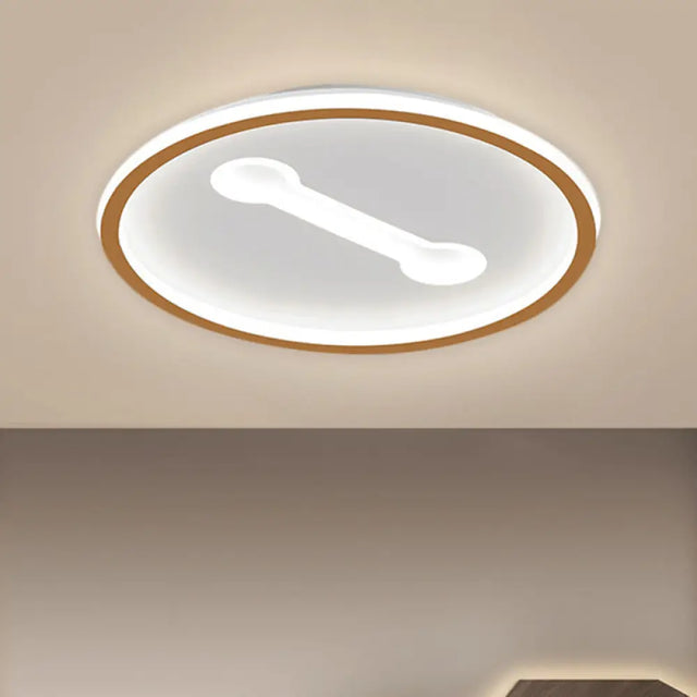 Ultra-Thin Round Metallic Flush Light Nordic Black/Gold Led Mount Fixture Warm/White 16/19.5 Dia