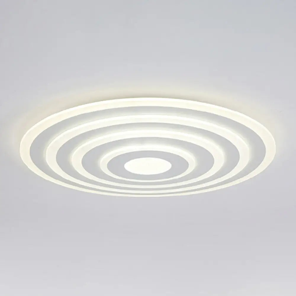 Ultra-Thin White Acrylic Led Ceiling Light - Contemporary Flush Mount Fixture