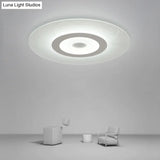 Ultrathin Flush Ceiling Light With Floral Pattern - Led Acrylic Fixture White / 16.5