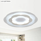 Ultrathin Layered Flower Ceiling Light - Modern Acrylic - White Led Flush Mount Lighting For