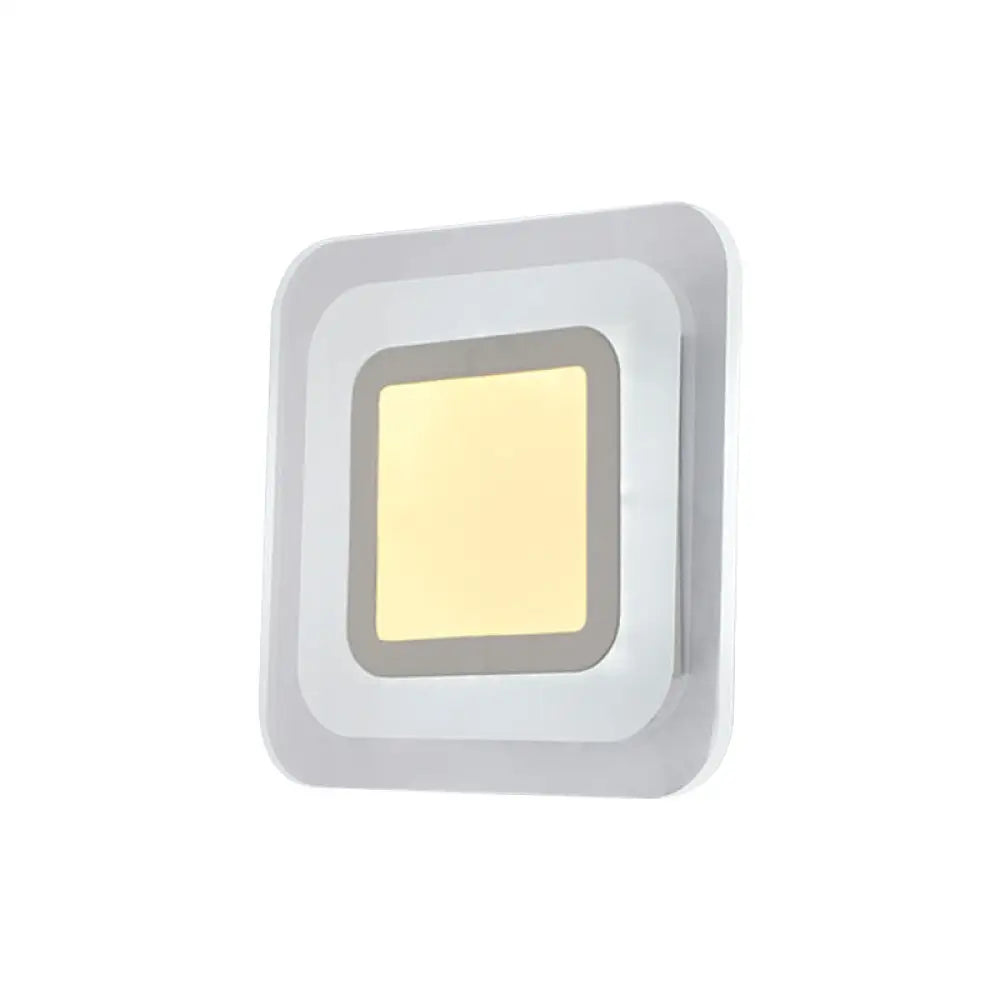 Ultrathin Led Wall Sconce: Stylish Square Acrylic Lamp For Living Room In Warm/White Light