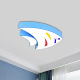 Underwater Adventure Led Flush Mount Lamp - Colorful Acrylic Tropical Fish Design For Children’s