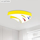 Underwater Adventure Led Flush Mount Lamp - Colorful Acrylic Tropical Fish Design For Children’s