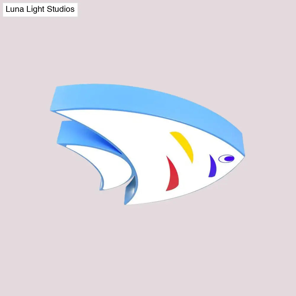 Underwater Adventure Led Flush Mount Lamp - Colorful Acrylic Tropical Fish Design For Children’s