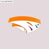Underwater Adventure Led Flush Mount Lamp - Colorful Acrylic Tropical Fish Design For Children’s