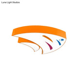 Underwater Adventure Led Flush Mount Lamp - Colorful Acrylic Tropical Fish Design For Children’s